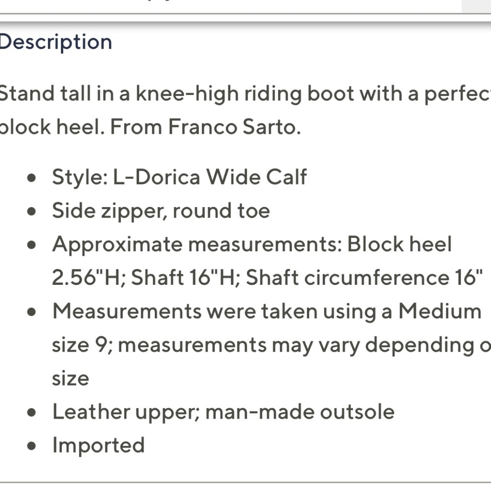 Franco Sarto High Shaft Boot